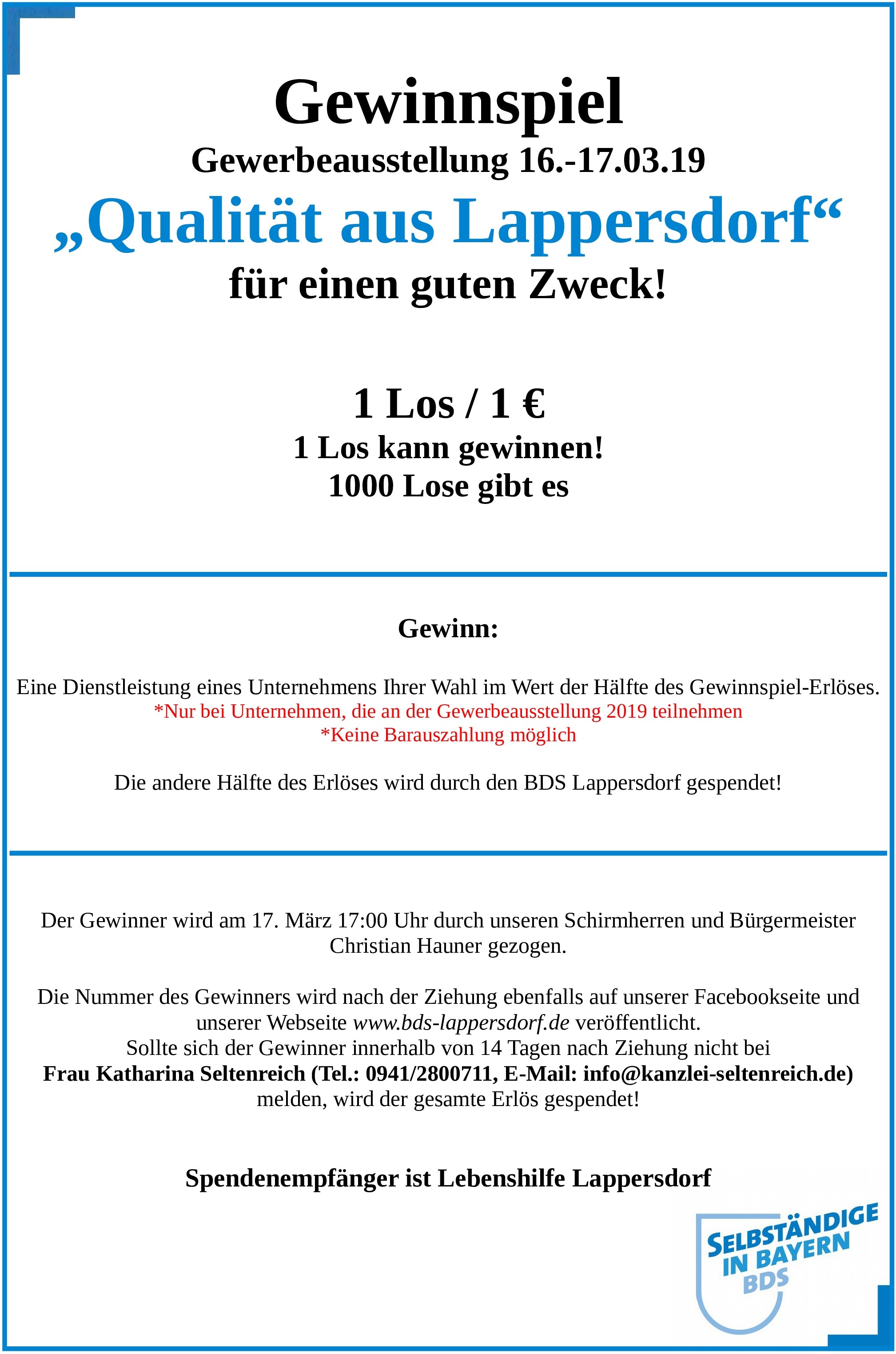 Gewinnspiel auf der GA